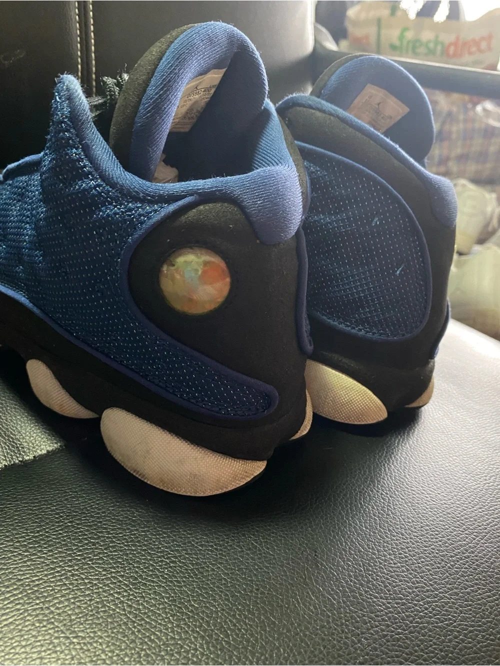 Air Jordan 13 Retro Brave Blue and Black Basketball Sneakers Size 8.5